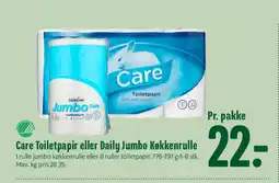 Min Købmand Care Toiletpapir eller Daily Jumbo Køkkenrulle tilbud