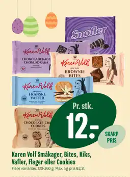 Min Købmand Karen Volf Småkager, Bites, Kiks, Vafler, Flager eller Cookies tilbud