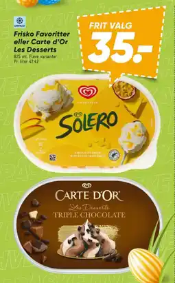 Bilka Frisko Favoritter eller Carte d'Or Les Desserts tilbud