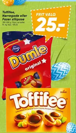 Bilka Toffifee, Nørregade eller Fazer slikpose tilbud
