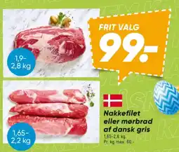 Bilka Nakkefilet eller mørbrad af dansk gris tilbud