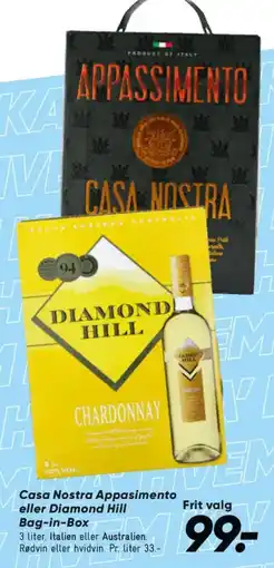 Bilka Casa Nostra Appasimento eller Diamond Hill Bag-in-Box tilbud