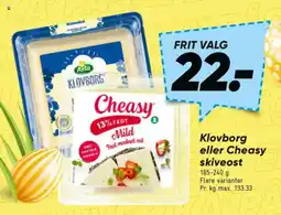 Bilka Arla Klovborg eller Cheasy skiveost tilbud