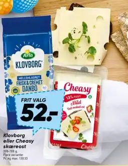 Bilka Arla Klovborg eller Cheasy skæreost tilbud