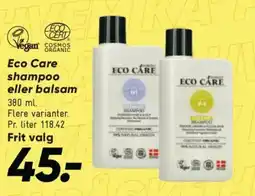 Bilka Eco Care shampoo eller balsam tilbud