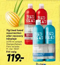 Bilka Tigi bed head resurrection eller recovery hårpleje tilbud