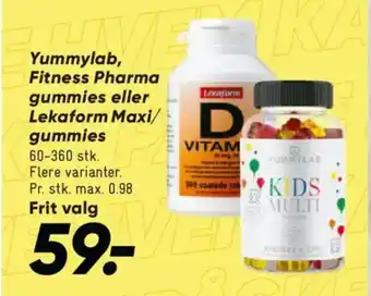 Bilka Yummylab, Fitness Pharma gummies eller Lekaform Maxi/ gummies tilbud