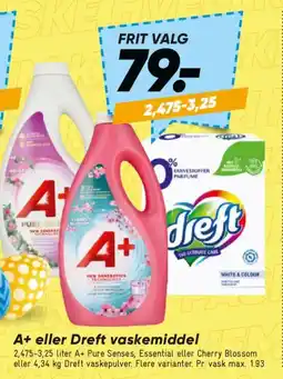 Bilka A+ eller Dreft vaskemiddel tilbud