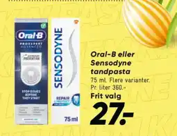 Bilka Oral-B eller Sensodyne tandpasta tilbud