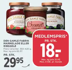 MENY Den Gamle Fabrik marmelade eller ribsgelé tilbud