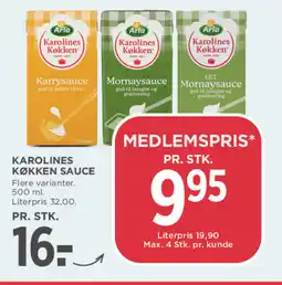 MENY ARLA Karolines køkken sauce tilbud