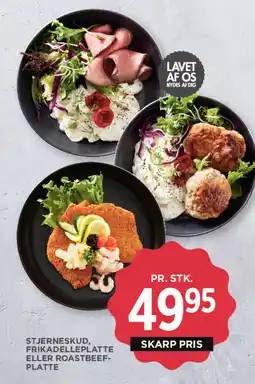 MENY Stjerneskud, frikadelleplatte eller roastbeef- platte tilbud