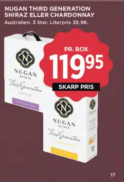 MENY Nugan Third generation shiraz eller chardonnay tilbud