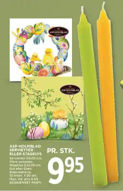 MENY ASP-Holmblad servietter eller stagelys tilbud