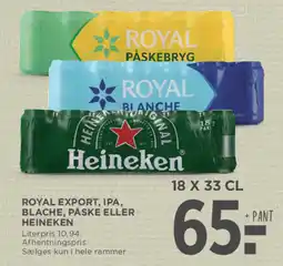 MENY Royal export, IPA, blache, påske eller Heineken tilbud