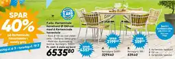 Bilka F.eks. Kerteminde havebord Ø 150 cm med 6 Kerteminde havestole tilbud