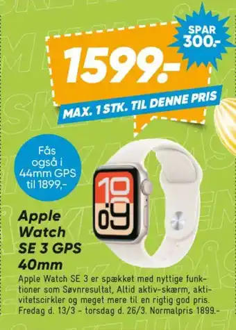 Bilka Apple Watch SE 3 GPS 40mm tilbud