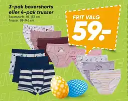 Bilka 3-pak boxershorts eller 4-pak trusser tilbud