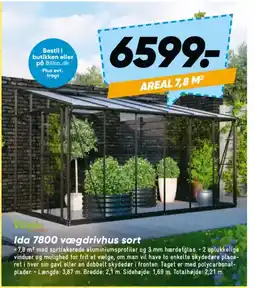 Bilka Ida 7800 vægdrivhus sort tilbud