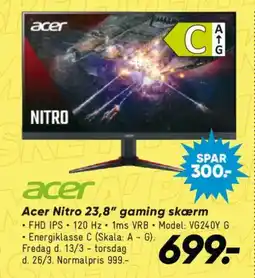 Bilka Acer Nitro 23,8" gaming skærm tilbud