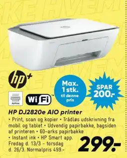Bilka HP DJ2820e AIO printer tilbud