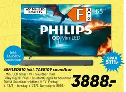 Bilka PHILIPS 65MLED810 inkl. TAB5109 soundbar tilbud