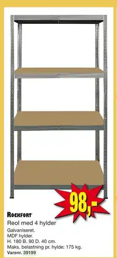 Harald Nyborg Reol med 4 hylder tilbud