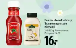 Føtex Beauvais tomat ketchup / Svane mayonnaise / aioli tilbud