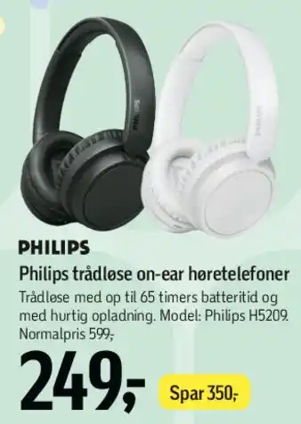 Føtex Philips trådløse on-ear høretelefoner tilbud