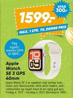 Bilka Apple Watch SE 3 GPS 40mm tilbud
