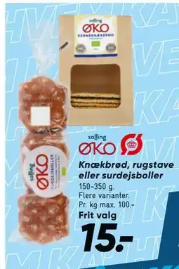 Bilka Knækbrød, rugstave eller surdejsboller tilbud