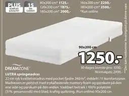 JYSK LUTRA springmadras tilbud