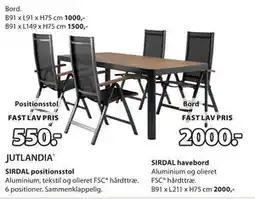 JYSK SIRDAL havebord tilbud