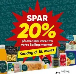 Bilka SPAR. 20% på over 500 varer fra vores Salling mærker tilbud