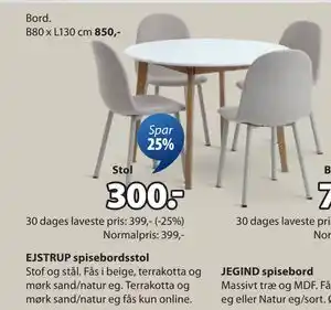 JYSK EJSTRUP spisebordsstol tilbud