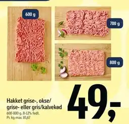 Føtex Hakket grise-, okse/ grise- eller gris/kalvekød tilbud