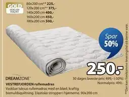 JYSK VESTREFJORDEN rullemadras tilbud