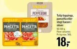 Føtex Tulip toppings, pancetta eller stegt bacon i skiver tilbud