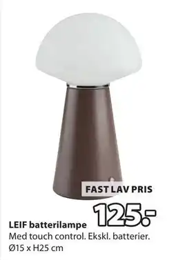JYSK LEIF batterilampe tilbud