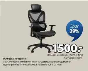 JYSK VARPELEV kontorstol tilbud