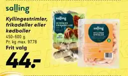 Bilka Kyllingestrimler, frikadeller eller kødboller tilbud