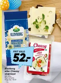 Bilka Klovborg eller Cheasy skæreost tilbud