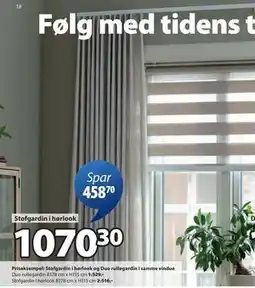 JYSK Stofgardin i hørlook tilbud