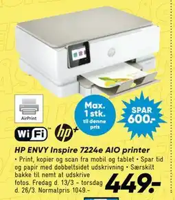 Bilka HP ENVY Inspire 7224e AIO printer tilbud