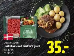 Lidl Hakket oksekød med 35 % grønt tilbud
