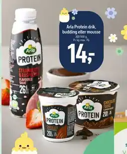 Føtex Arla Protein drik, budding eller mousse tilbud