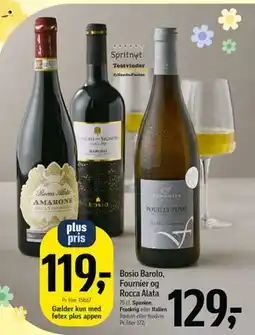 Føtex Bosio Barolo, Fournier og Rocca Alata tilbud