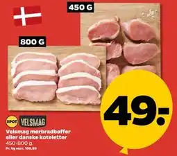 Netto Velsmag mørbradbøffer eller danske koteletter tilbud