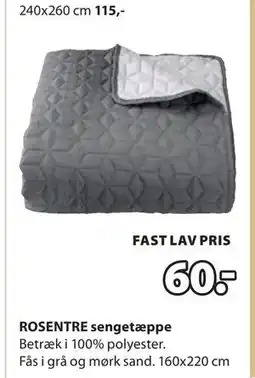 JYSK ROSENTRE sengetæppe tilbud