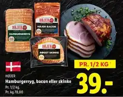 Lidl Hamburgerryg, bacon eller skinke tilbud